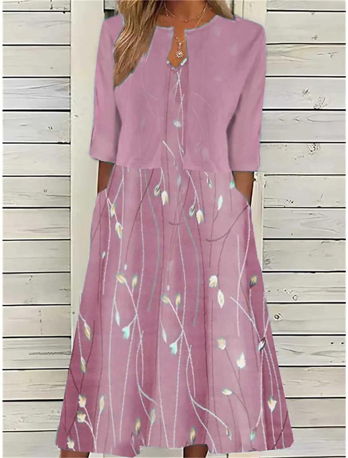 Vestito Celeste - in seta e cotone