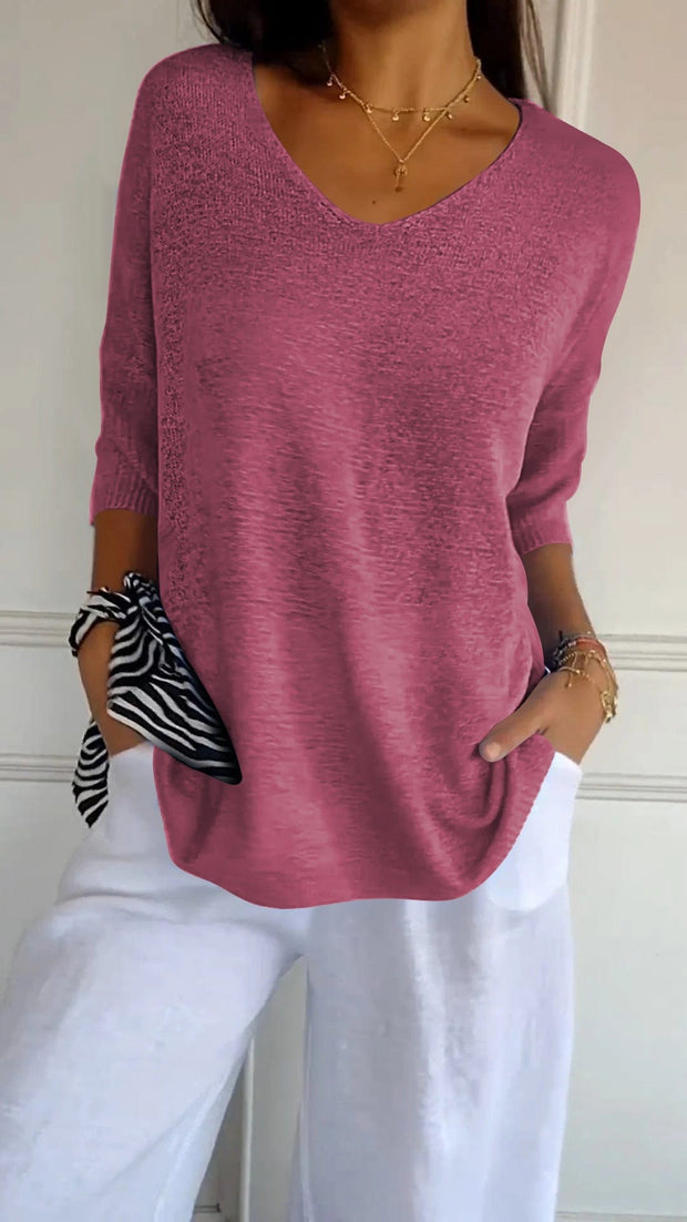 Maglioncino Rita - lavorato a maglia con scollo a V