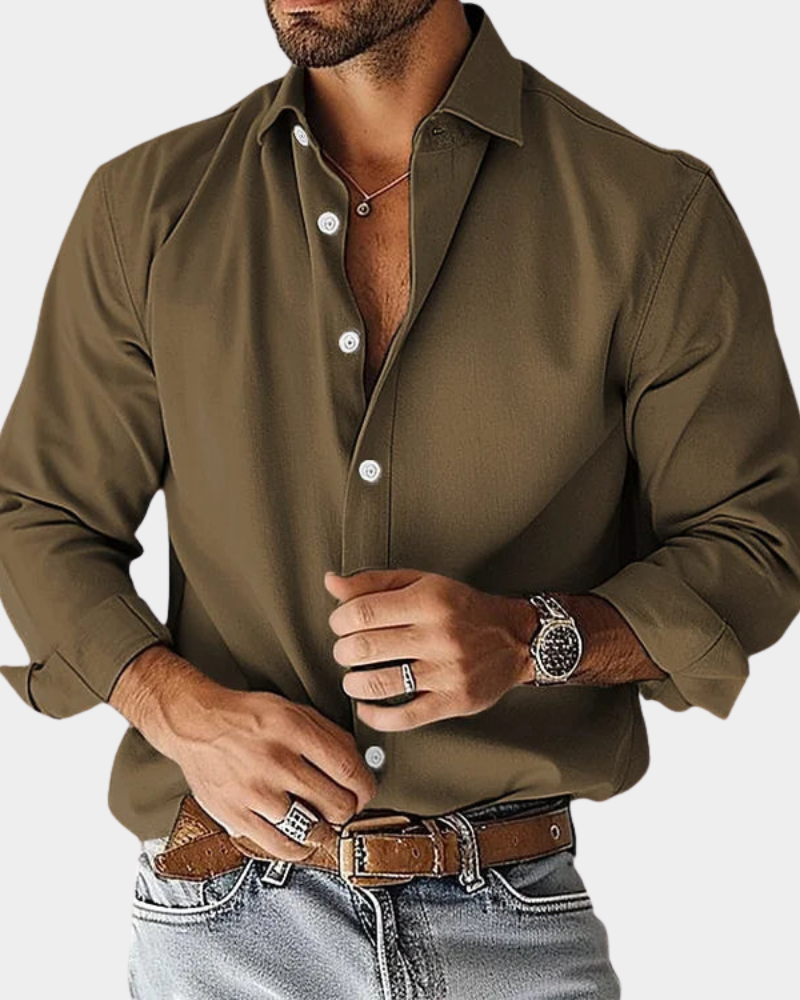 Camicia Albiero - in cotone elasticizzato Premium