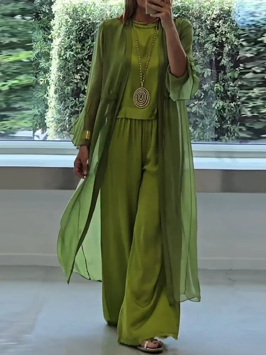 Coordinato 3 pezzi Arianna - in seta e cotone