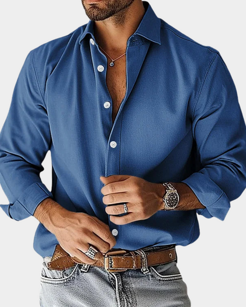Camicia Albiero - in cotone elasticizzato Premium