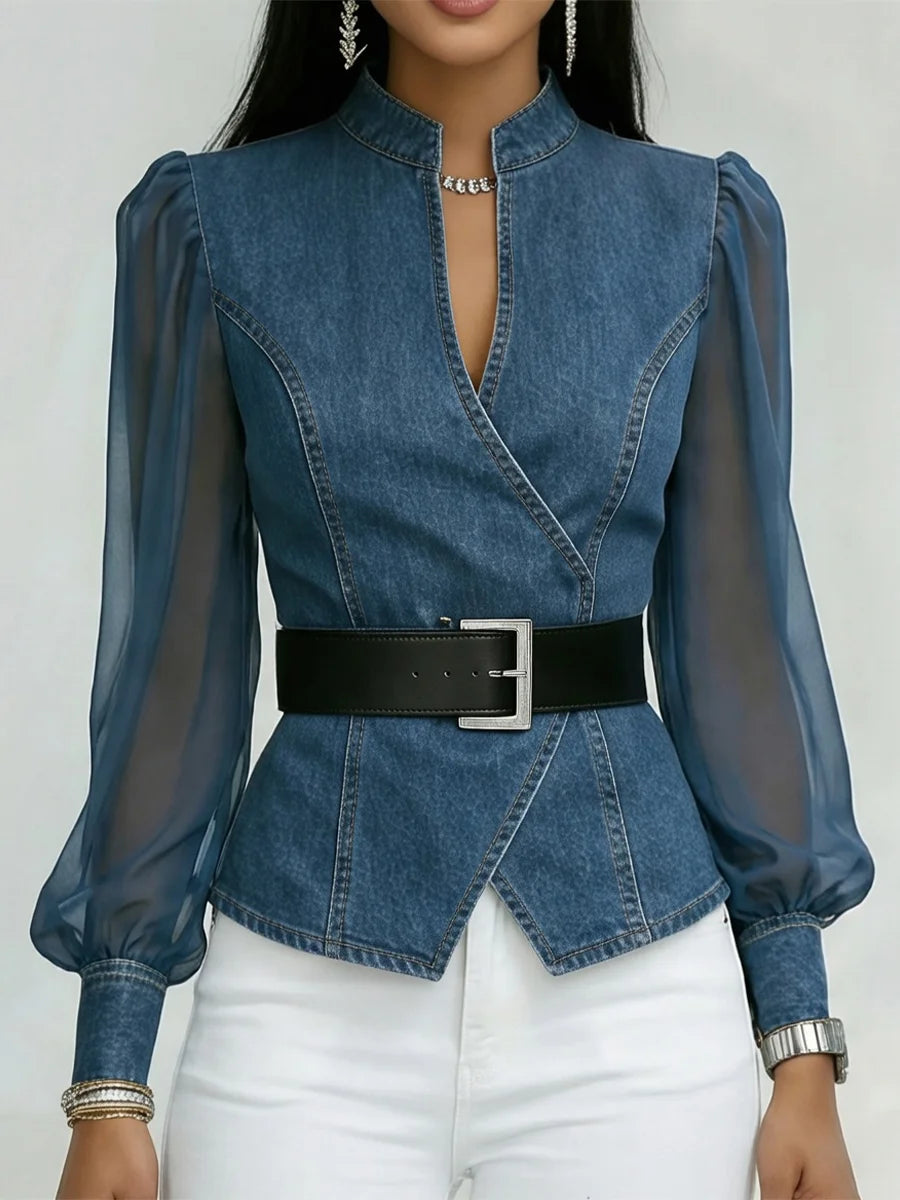 Giacca Alina - in cotone denim leggero (cintura in regalo)