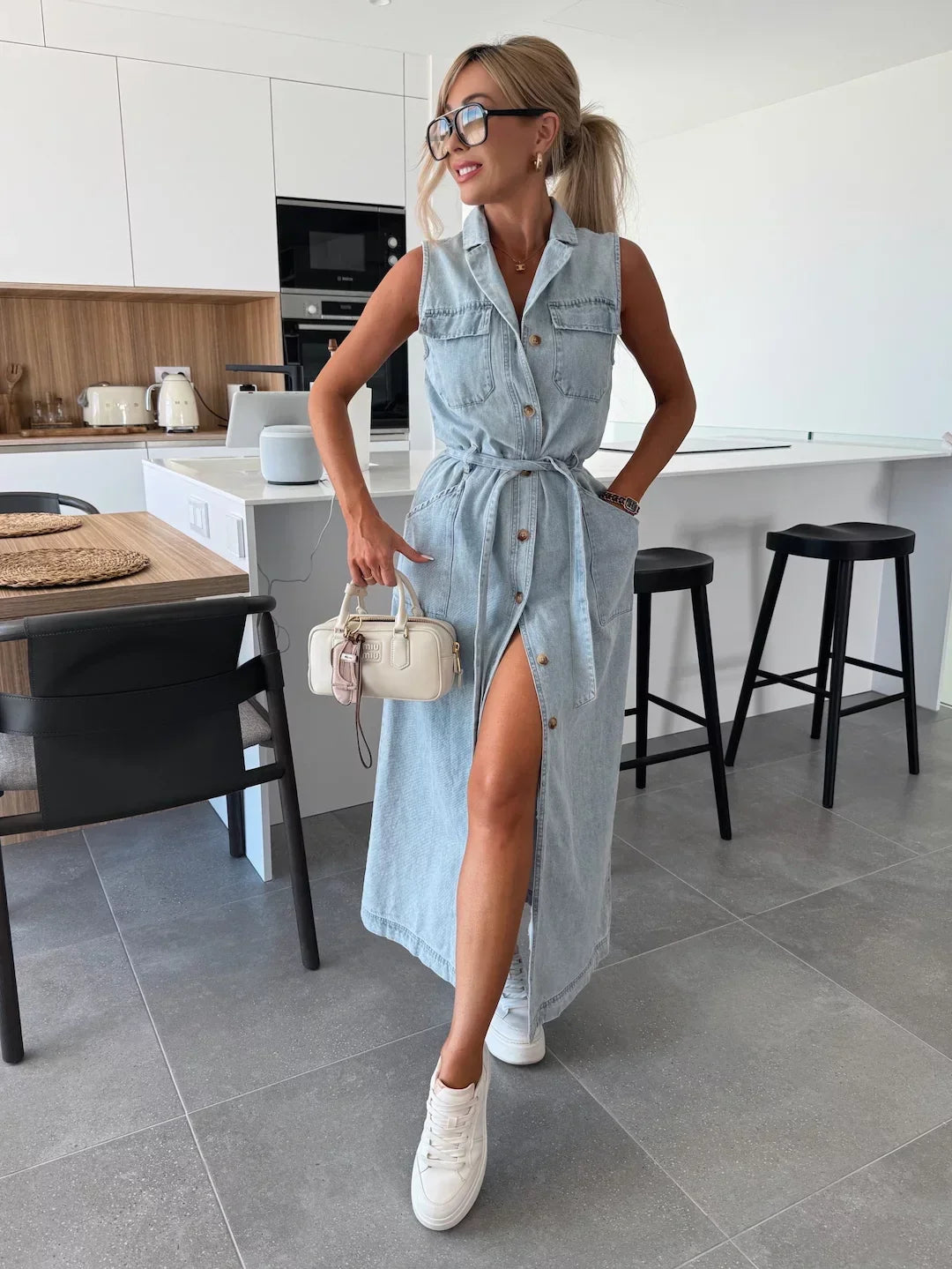 Vestito Silvia - in cotone demin leggero