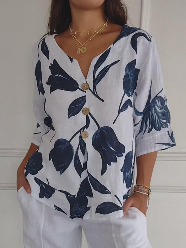 Blusa Alice - in lino e cotone