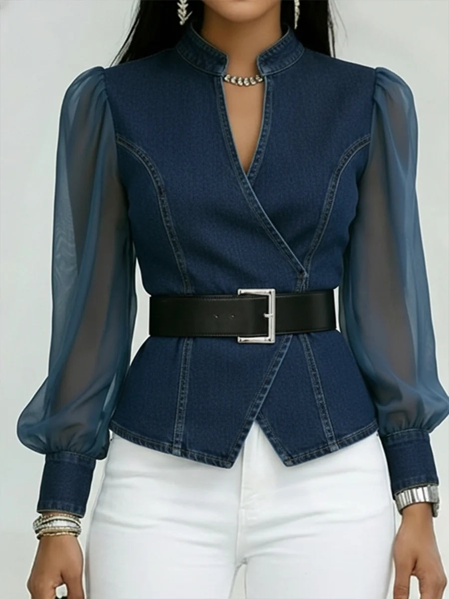 Giacca Alina - in cotone denim leggero (cintura in regalo)