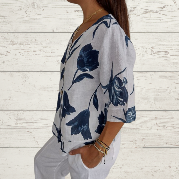 Blusa Alice - in lino e cotone