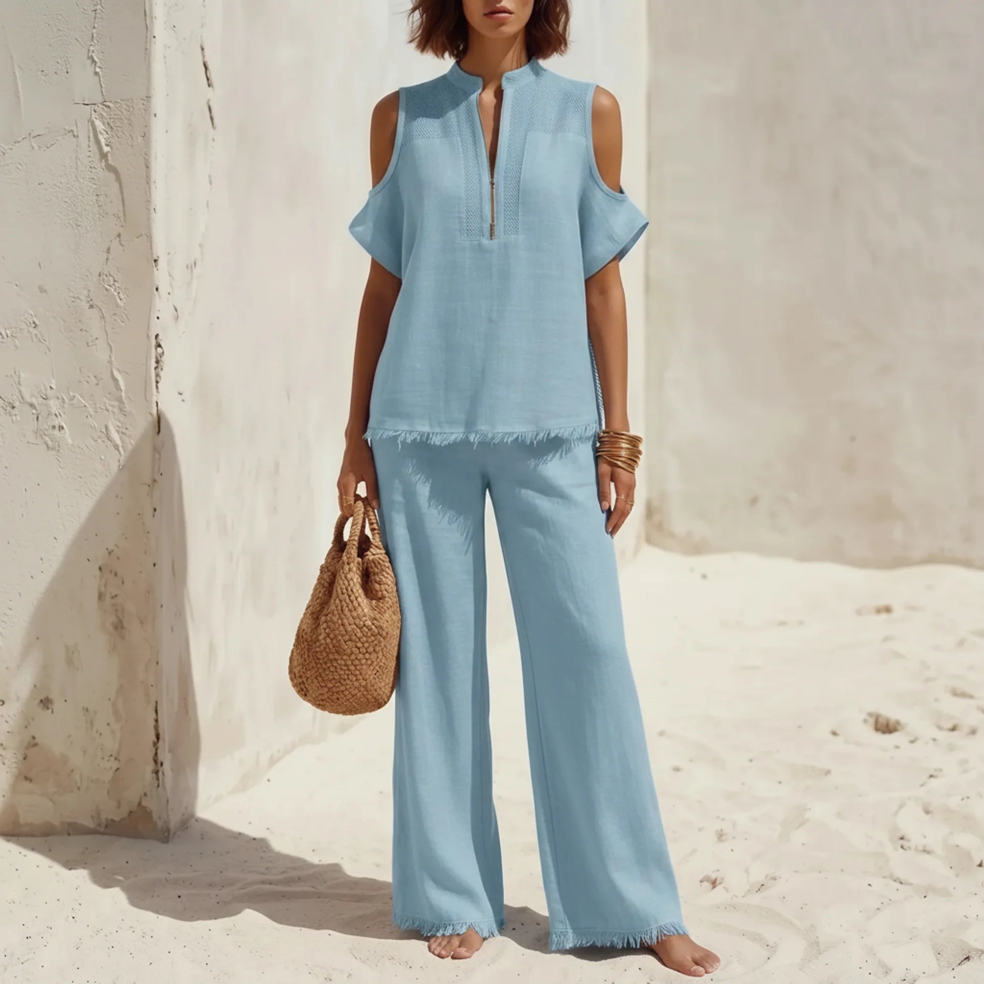 Coordinato Benedetta - in lino e cotone