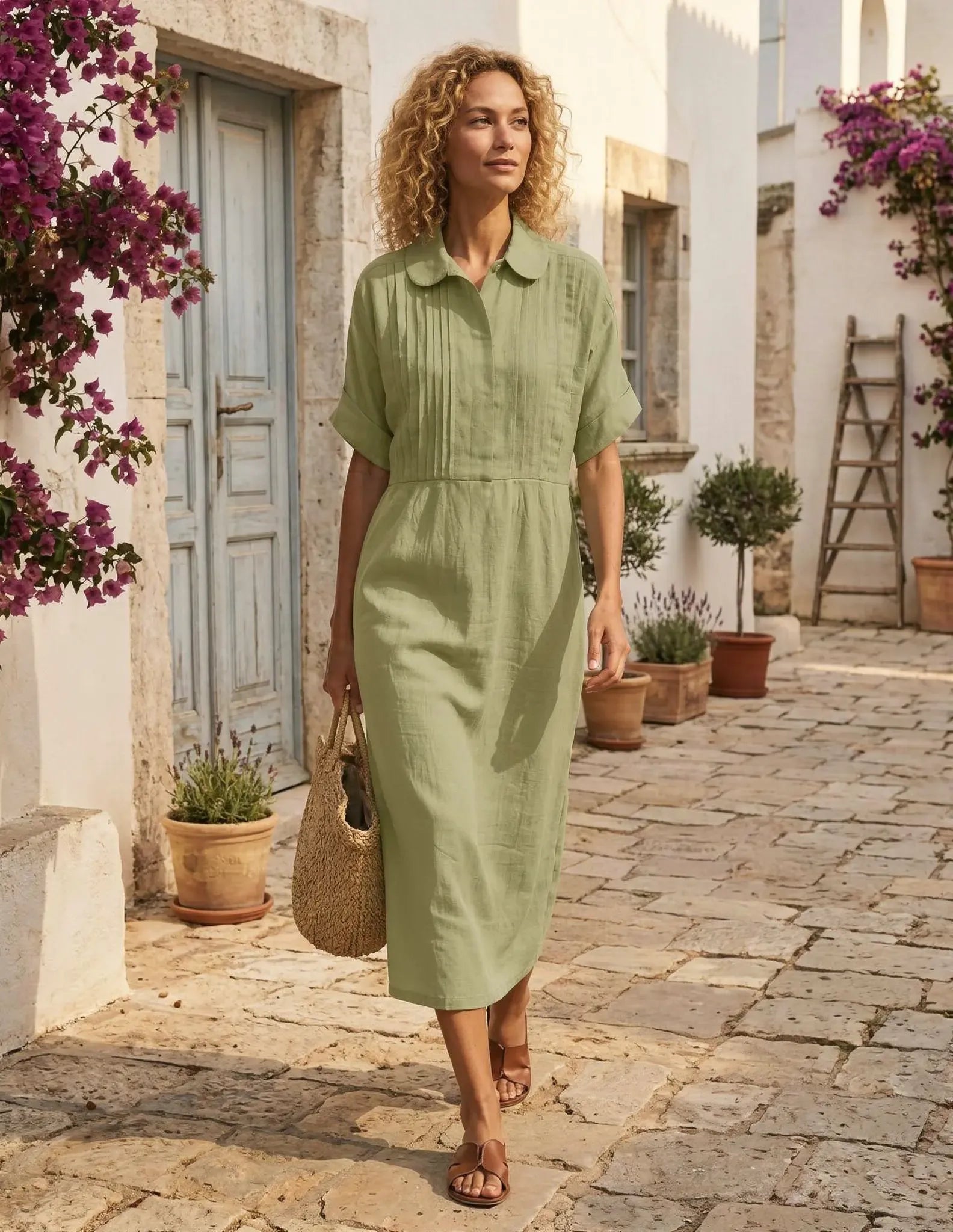 Vestito Eleonor- in lino e cotone