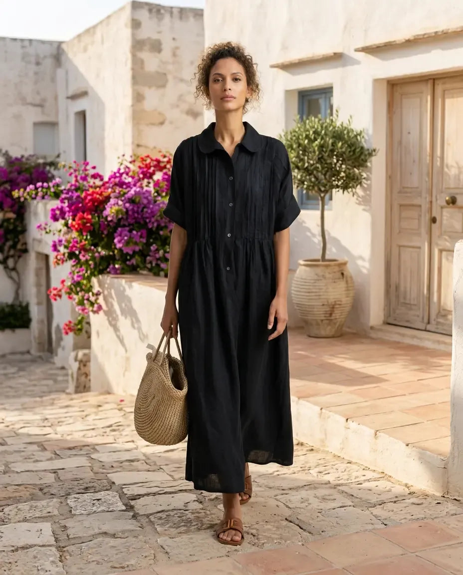 Vestito Eleonor- in lino e cotone