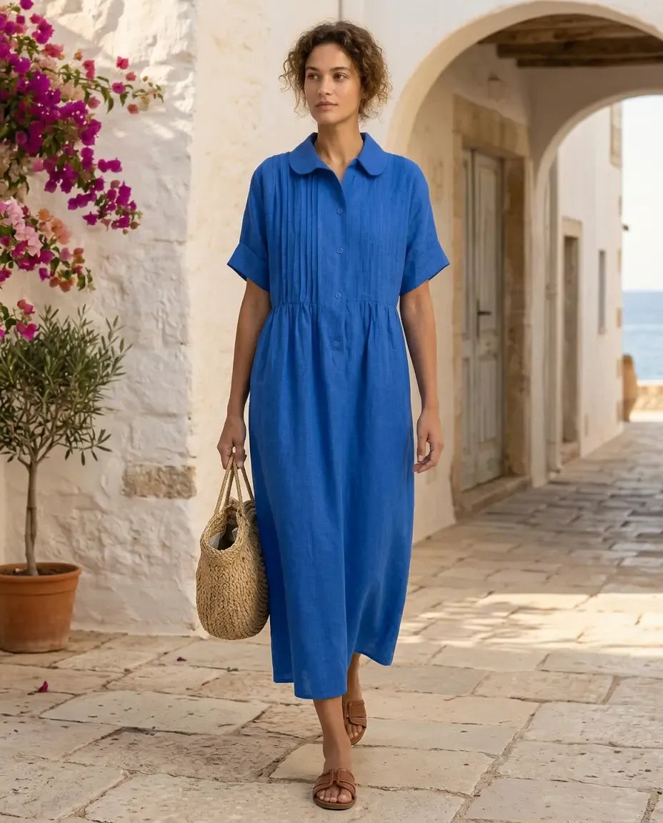 Vestito Eleonor- in lino e cotone