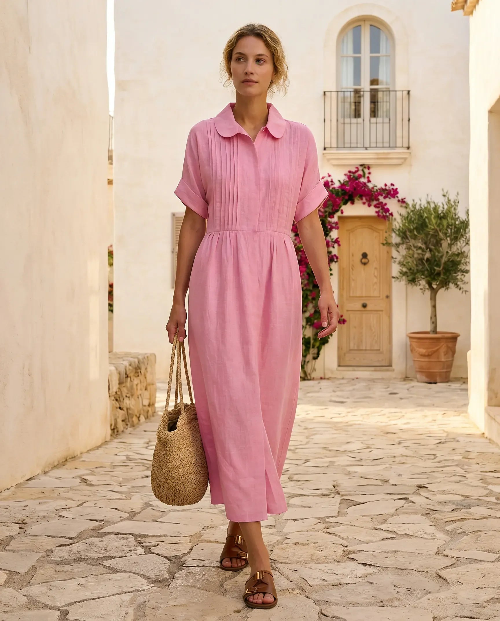 Vestito Eleonor- in lino e cotone
