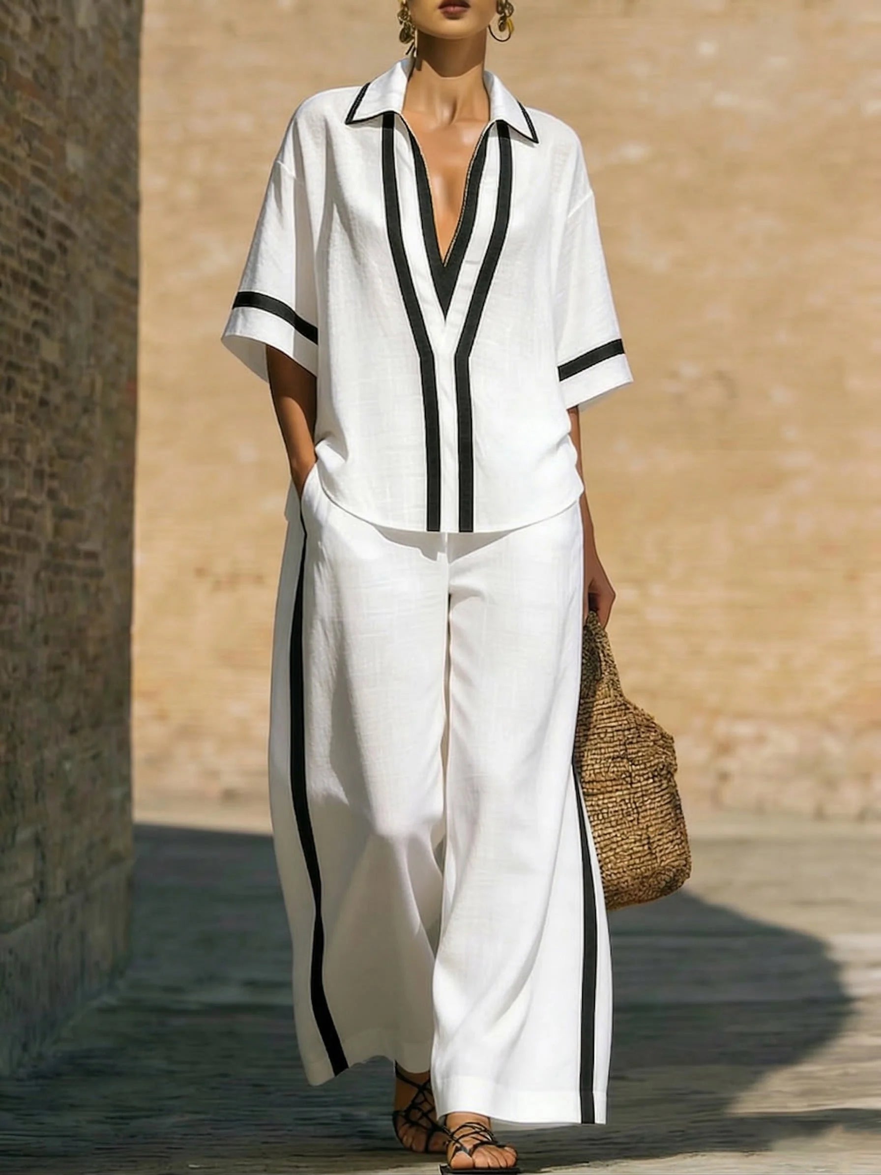 Coordinato Elisa - in lino e cotone