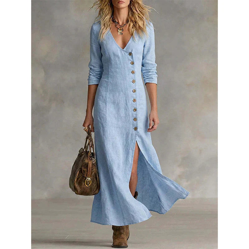 Vestito Azzurra - in lino e cotone