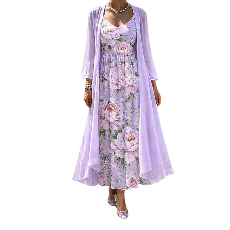 Coordinato Emma - Cardigan + Vestito in seta e cotone